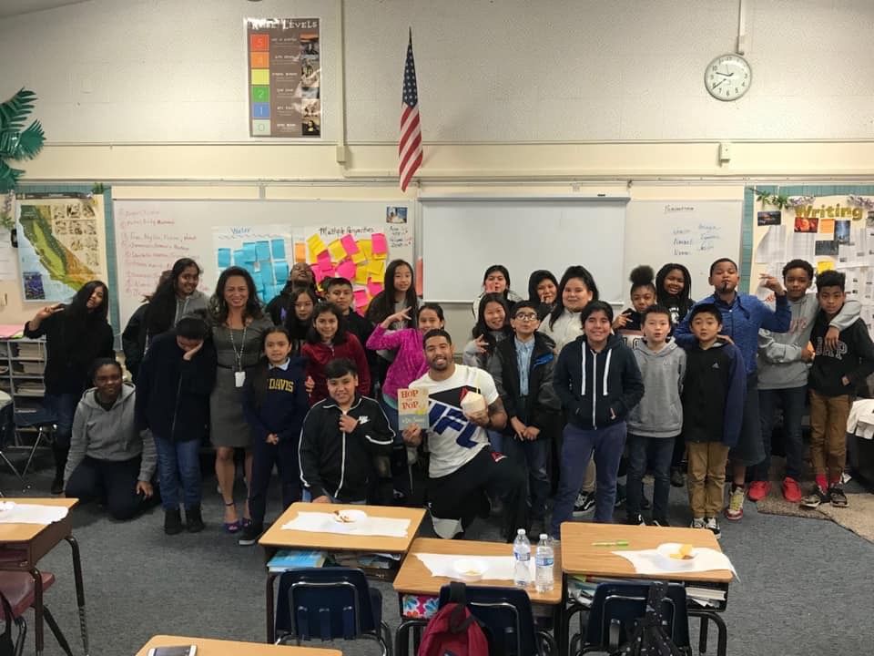 Max visiting students in their classroom